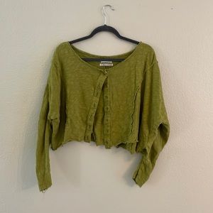 Urban outfitters Long sleeve button up crop top size small